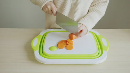 Folding Cutting Board with Basket